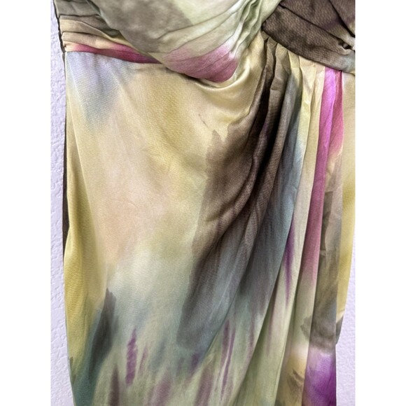 TERI JON Rickie Freeman 100% Silk Long Layered Asymmetric One Shoulder Dress 6 - Picture 11 of 15
